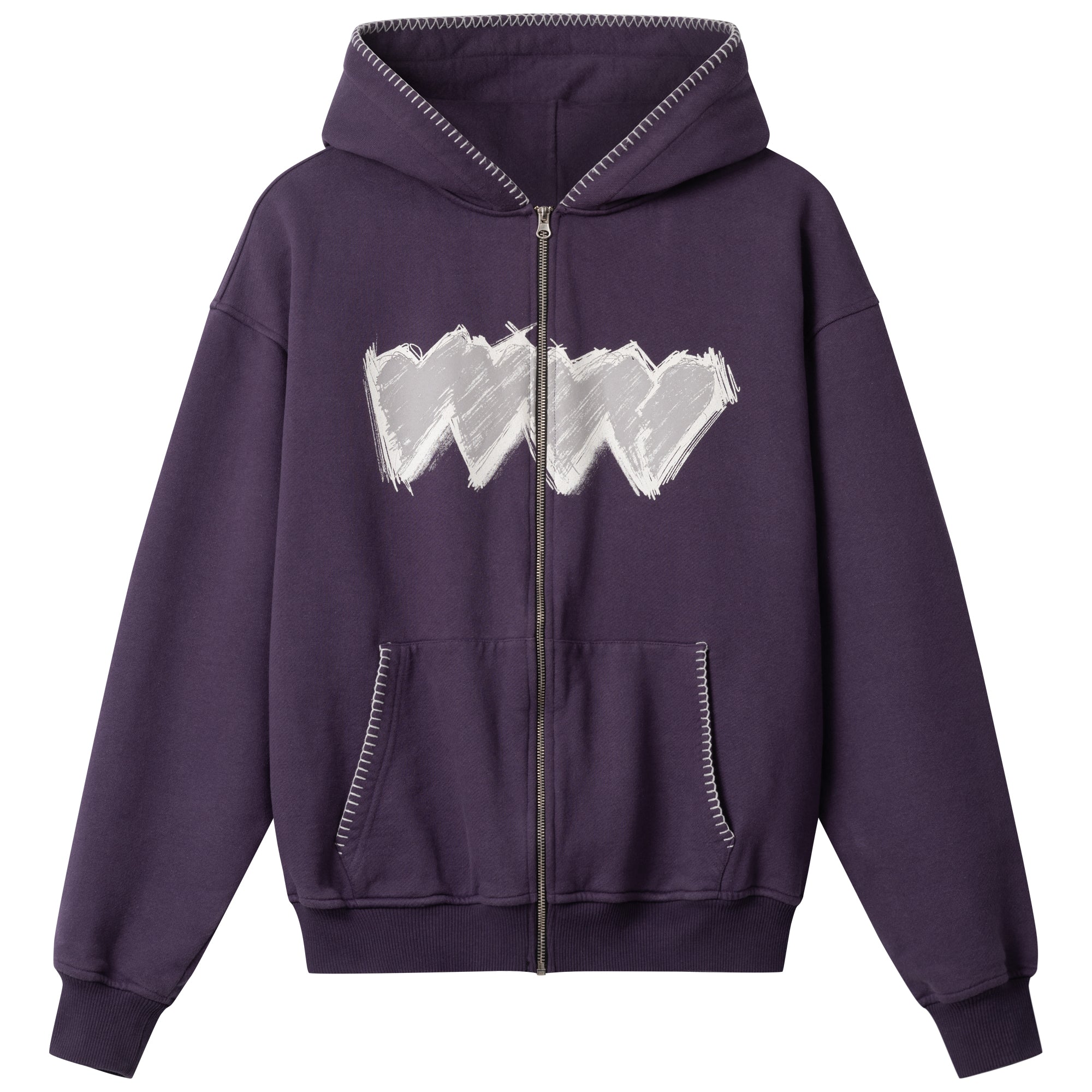 4 Hearts Purple Frontzip Hoodie